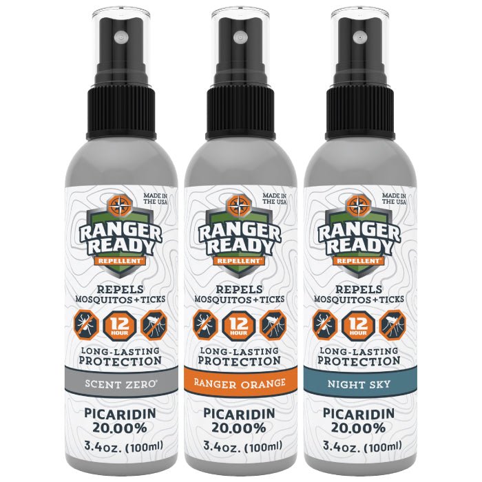 Ranger Ready variety 3-pack: Scent Zero, Ranger Orange and Night Sky picaridin repellents
